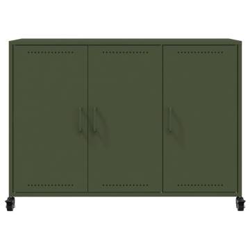  Sideboard Olive Green 100.5x39x72 cm Cold-rolled Steel