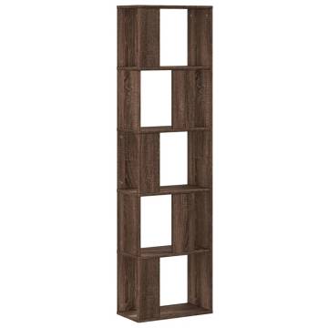  Bookcase 5-Tier Brown Oak 45x23.5x162.5 cm Engineered Wood