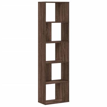  Bookcase 5-Tier Brown Oak 45x23.5x162.5 cm Engineered Wood