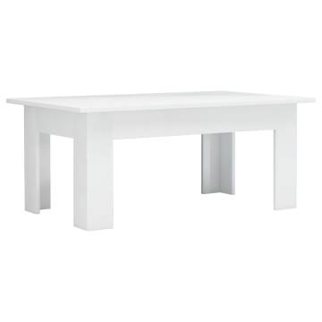  Coffee Table High Gloss White 100x60x42 cm Engineered Wood