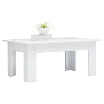  Coffee Table High Gloss White 100x60x42 cm Engineered Wood