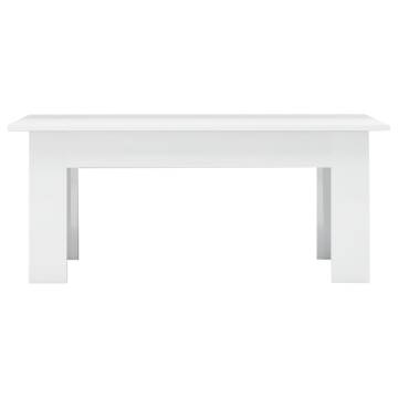  Coffee Table High Gloss White 100x60x42 cm Engineered Wood