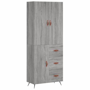  Highboard Grey Sonoma 69.5x34x180 cm Engineered Wood