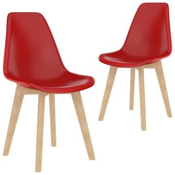  Dining Chairs 2 pcs Red Plastic