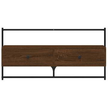 TV Cabinet Wall-mounted Brown Oak 100.5x30x51 cm Engineered Wood