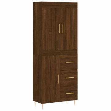  Highboard Brown Oak 69.5x34x180 cm Engineered Wood