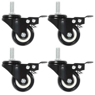  12 pcs Swivel Casters with Brakes 50 mm