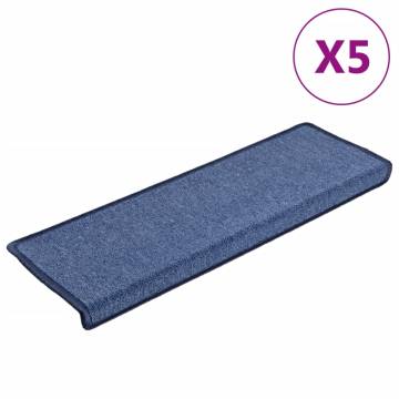  Stair Mats 5 pcs 65x21x4 cm Blue