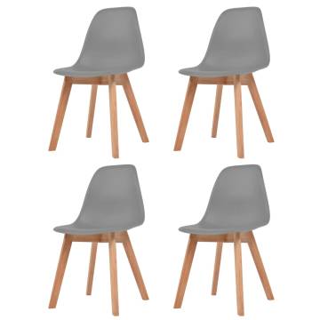  Dining Chairs 4 pcs Grey Plastic