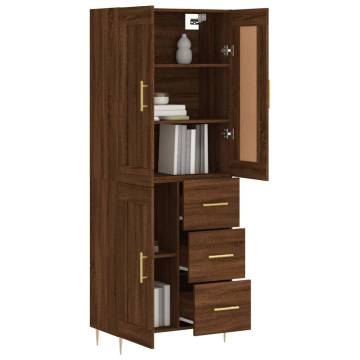  Highboard Brown Oak 69.5x34x180 cm Engineered Wood