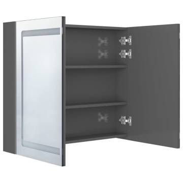  LED Bathroom Mirror Cabinet Shining Grey 80x12x68 cm