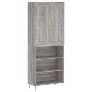  Highboard Grey Sonoma 69.5x34x180 cm Engineered Wood