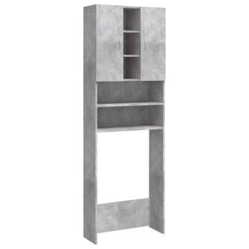 Washing Machine Cabinet Concrete Grey 64x25.5x190 cm