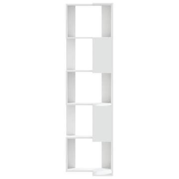  Corner Bookcase 5-Tier White 50x50x179 cm Engineered Wood