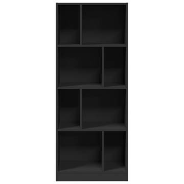  Bookcase Black 57x28.5x141 cm Engineered Wood