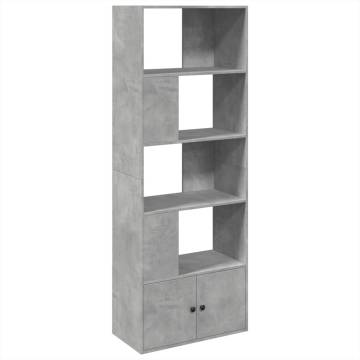  Bookcase Concrete Grey 70x36x189 cm Engineered Wood