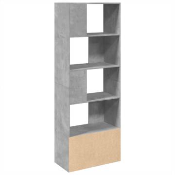  Bookcase Concrete Grey 70x36x189 cm Engineered Wood