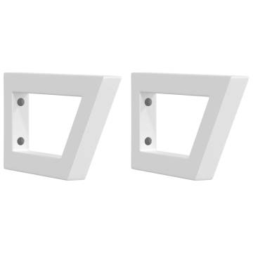  Shelf Brackets for Washbasin 2 pcs White Trapezium Steel