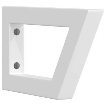  Shelf Brackets for Washbasin 2 pcs White Trapezium Steel