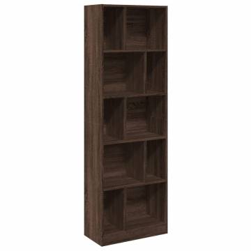  Bookcase Brown Oak 57x28.5x174 cm Engineered Wood