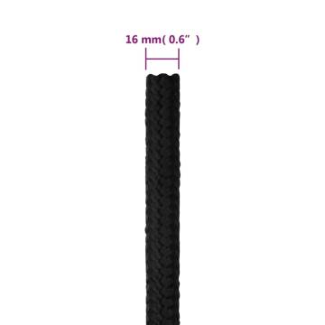 Boat Rope Full Black 16 mm 100 m Polypropylene