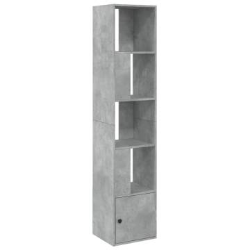  Bookcase Concrete Grey 40x36x189 cm Engineered Wood