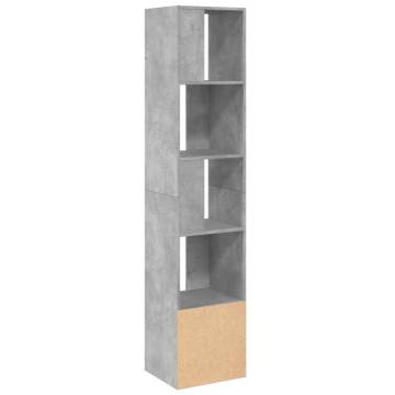  Bookcase Concrete Grey 40x36x189 cm Engineered Wood