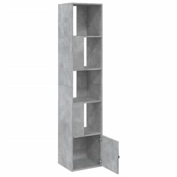  Bookcase Concrete Grey 40x36x189 cm Engineered Wood