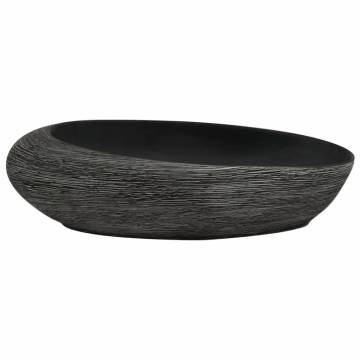  Countertop Basin Grey and Black Oval 59x40x14 cm Ceramic