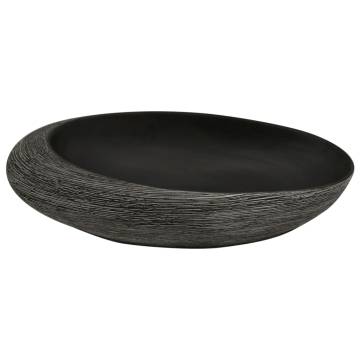  Countertop Basin Grey and Black Oval 59x40x14 cm Ceramic