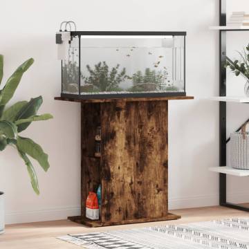  Aquarium Stand Smoked Oak 75x36x72.5 cm Engineered Wood