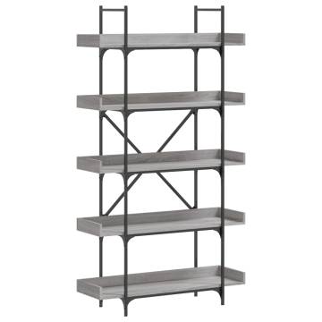 Bookcase 5-Tier Grey Sonoma 100x33x180.5 cm Engineered Wood