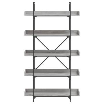 Bookcase 5-Tier Grey Sonoma 100x33x180.5 cm Engineered Wood