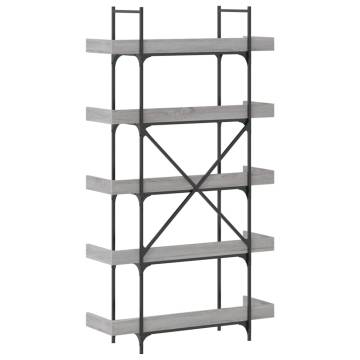 Bookcase 5-Tier Grey Sonoma 100x33x180.5 cm Engineered Wood