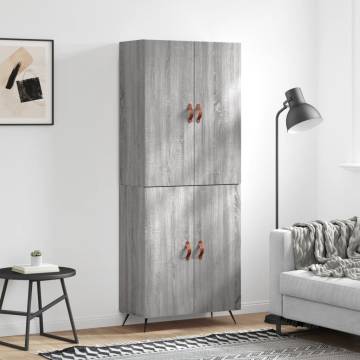  Highboard Grey Sonoma 69.5x34x180 cm Engineered Wood