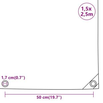  Tarpaulin Anthracite 1.5x2.5 m 650 gm²