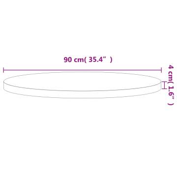  Table Top Ø90x4 cm Round Solid Wood Beech