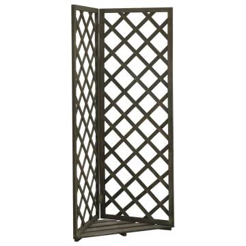  Corner Trellis Planter Grey 50x50x145 cm Solid Firwood