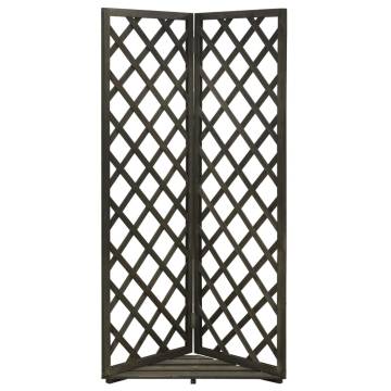  Corner Trellis Planter Grey 50x50x145 cm Solid Firwood