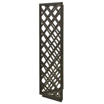  Corner Trellis Planter Grey 50x50x145 cm Solid Firwood