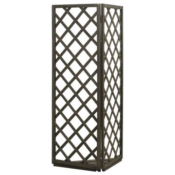  Corner Trellis Planter Grey 50x50x145 cm Solid Firwood