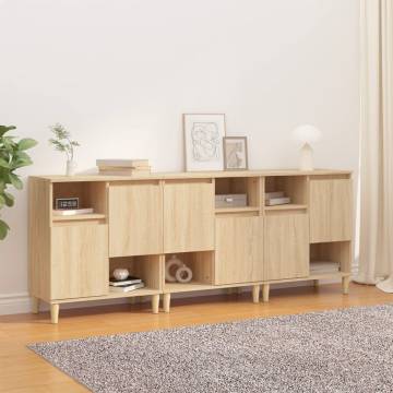  Sideboards 3 pcs Sonoma Oak 60x35x70 cm Engineered Wood