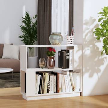  Book CabinetRoom Divider White 80x25x70 cm Solid Wood Pine