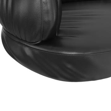  Ergonomic Foam Dog Bed Black 60x42 cm Faux Leather