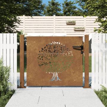  Garden Gate 105x105 cm Corten Steel Tree Design