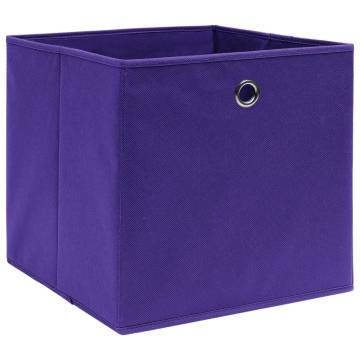  Storage Boxes 10 pcs Non-woven Fabric 28x28x28 cm Purple