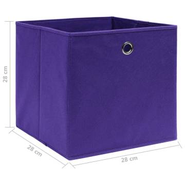  Storage Boxes 10 pcs Non-woven Fabric 28x28x28 cm Purple