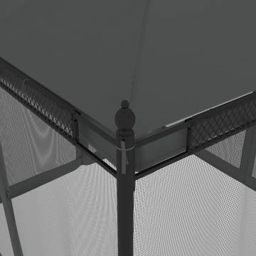  Gazebo with Mesh Walls Anthracite 2.93x2.93 m Steel