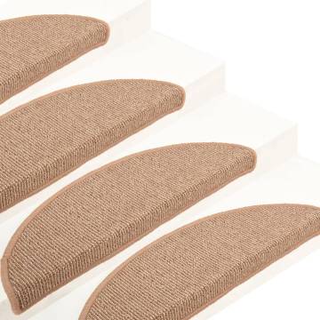  Carpet Stair Treads 15 pcs Light Brown 65x21x4 cm