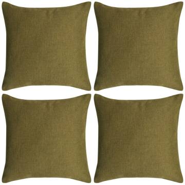  Cushion Covers 4 pcs Linen-look Green 80x80 cm